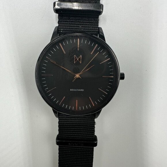 MVMT Accessories - MVMT San Vicente Watch Women Black Nylon Slip Thru Band New Battery 10 Inch